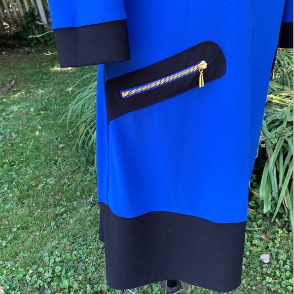 Joseph Ribkoff Electric Blue/Black Sheath Dress - Picture 5 of 11